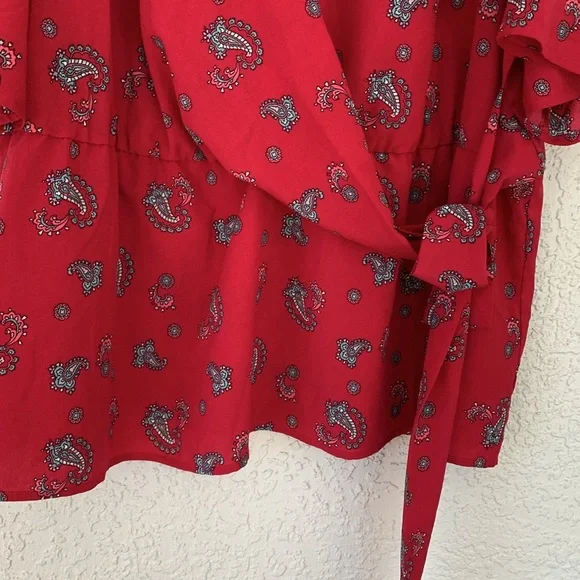 Lane Bryant soft paisley top/blouse short sleeves size 24 - Picture 5 of 13